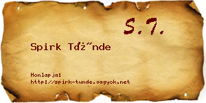 Spirk Tünde névjegykártya