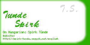 tunde spirk business card